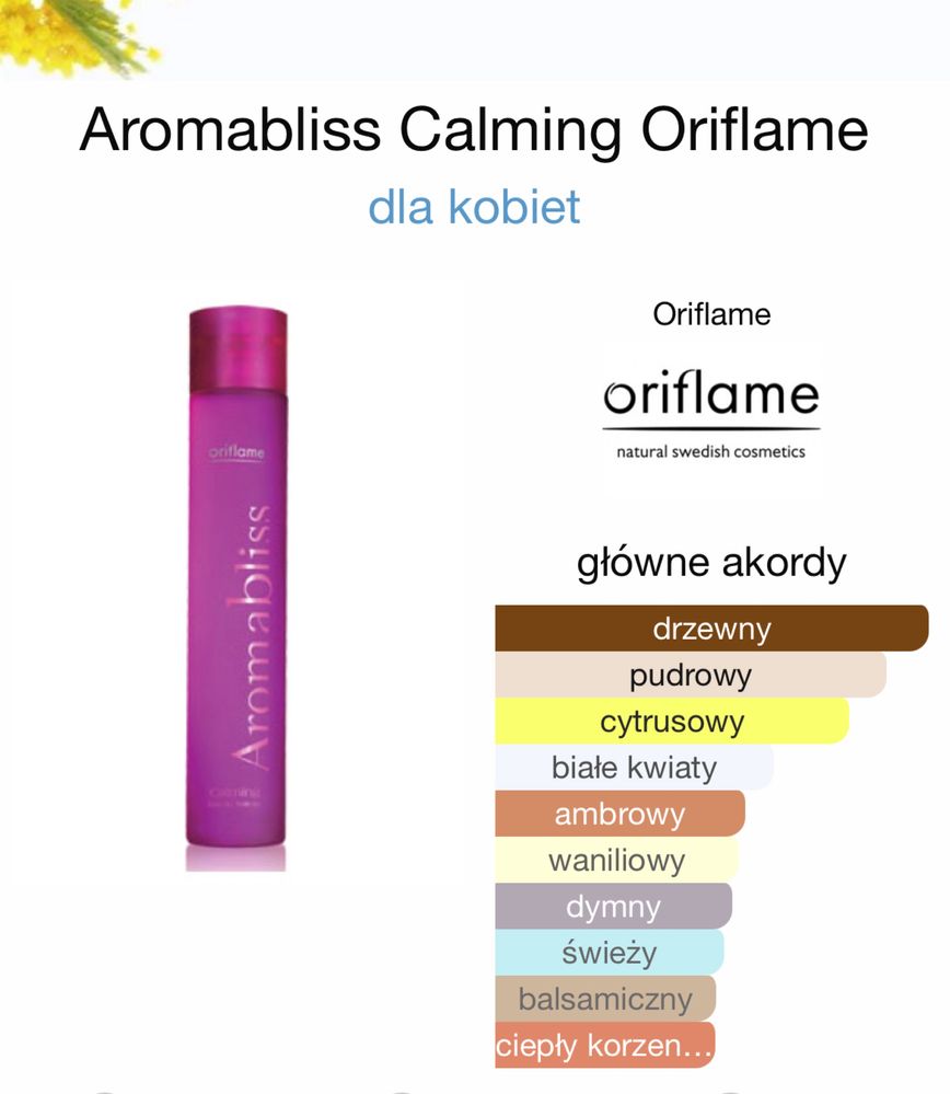 Perfumy Aromablis Calming Oriflame UNIKAT