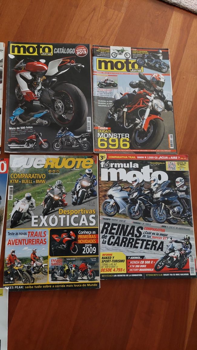 12 Revistas Motociclismo/ Moto Jornal (catalogos,roteiros viagens,etc)