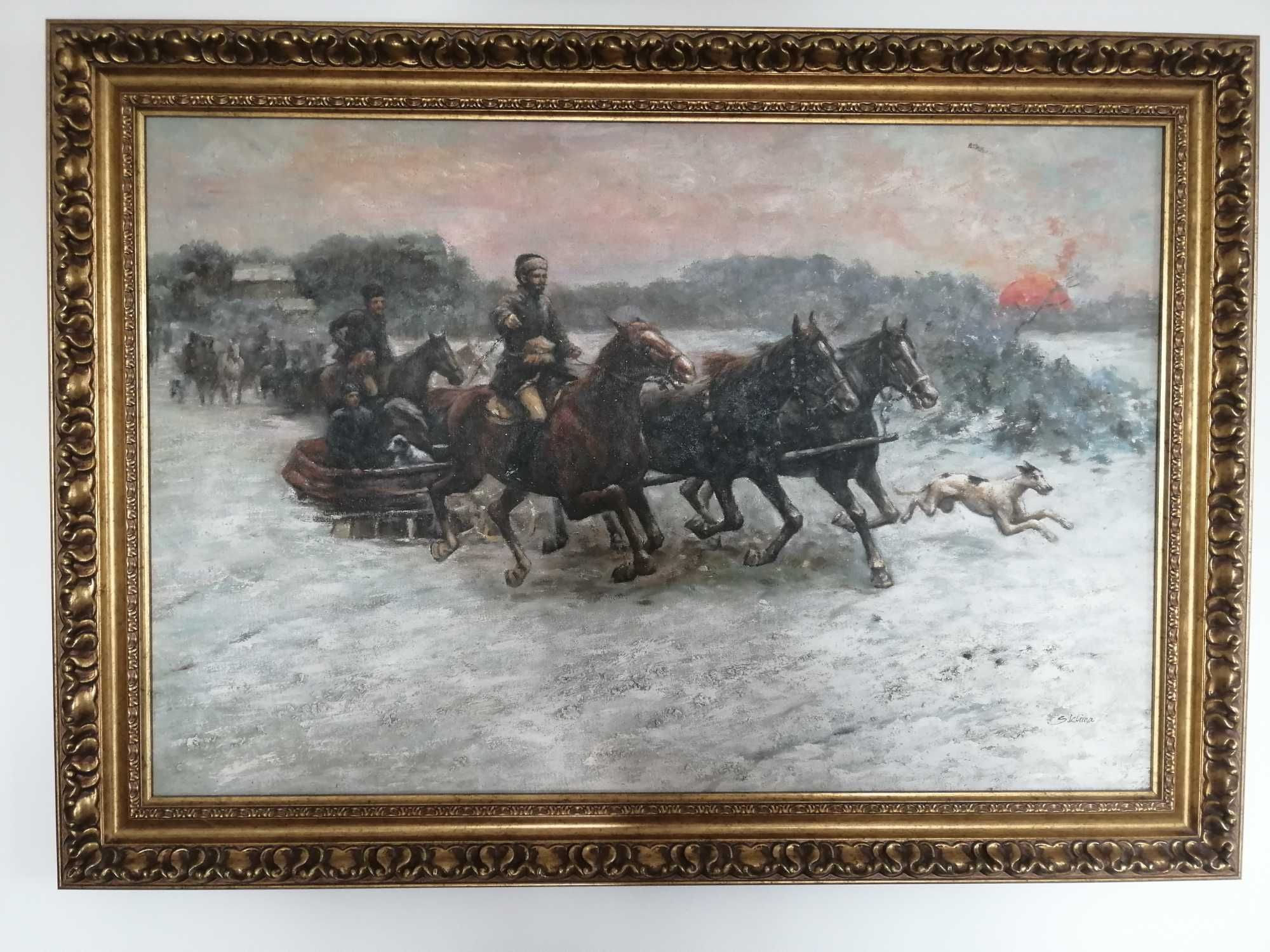 Obraz olejny na płótnie Alferd Wierusz-Kowalski 1885 Sanna Wieczorna