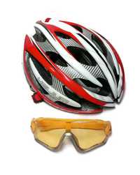 Kask rowerowy+okulary Lazer helium