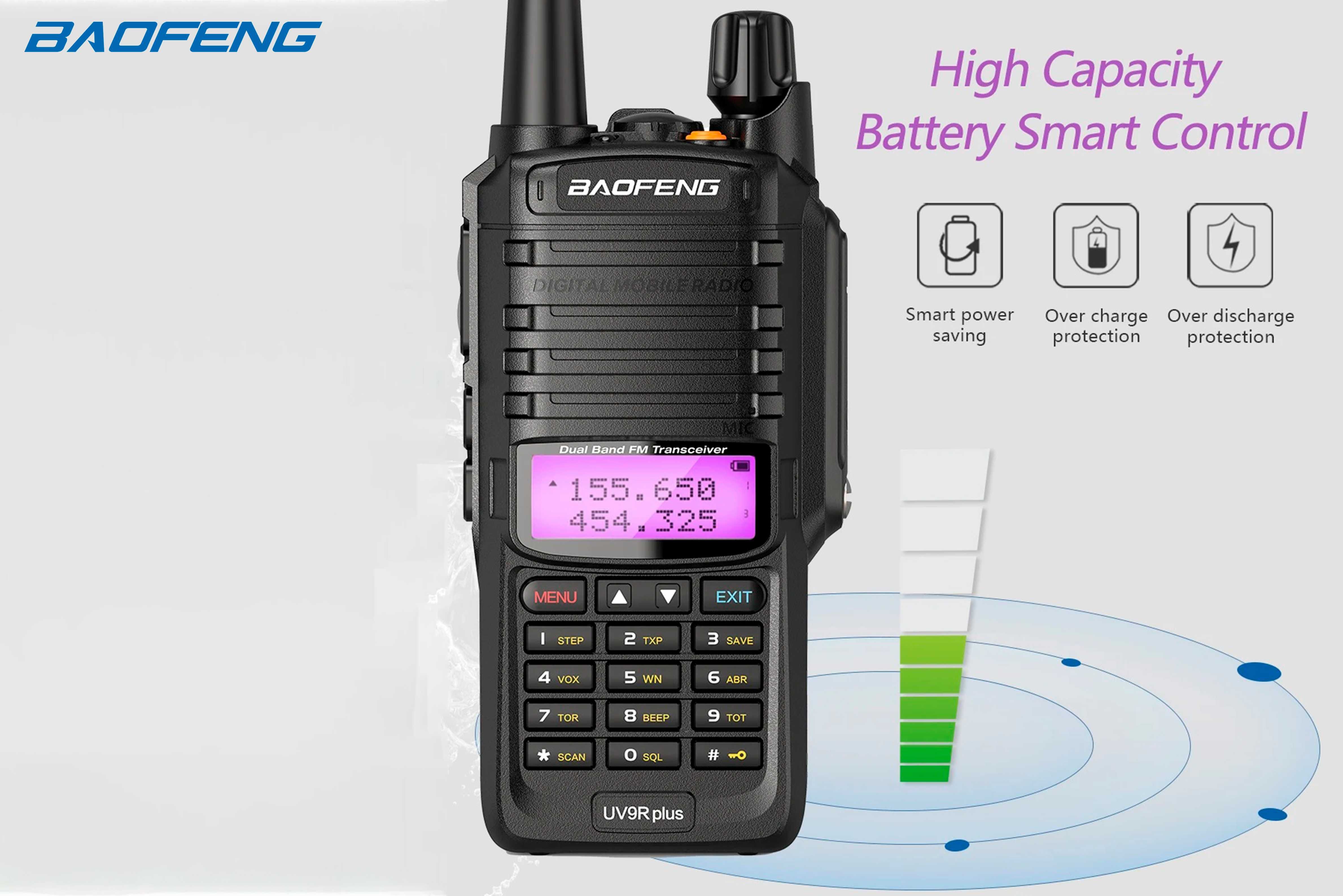Rádio Baofeng UV-9R Plus VHF UHF Waterproof IP67