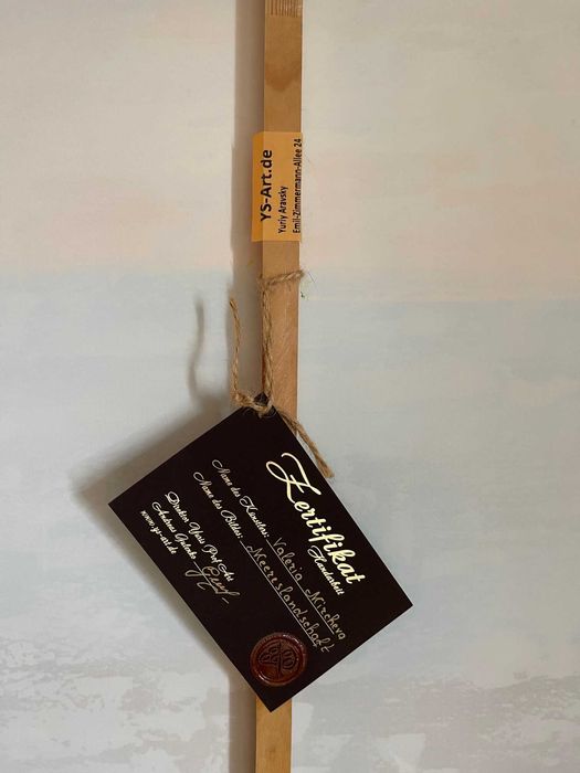 Tela pintada  à mão . praia