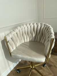 [rezerwacja] Fotel obrotowy glamour krzesło złote