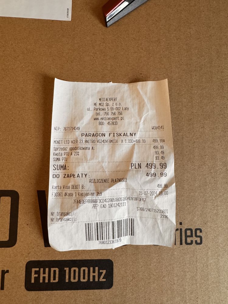 Monitor Acer VG240Y 100Hz
