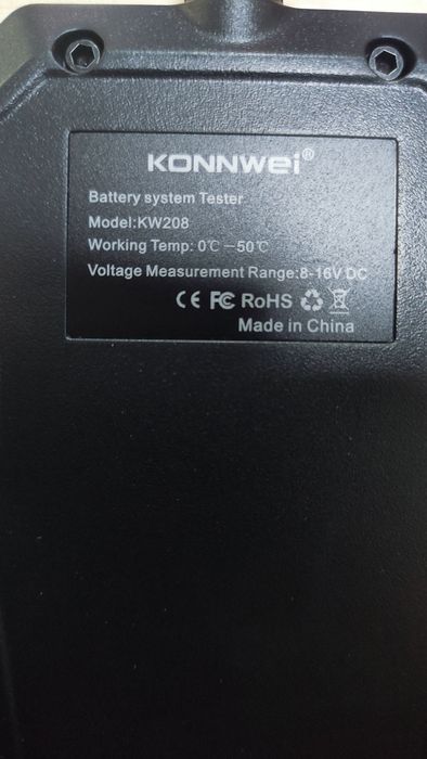 Тестер автомобільного акумулятора KONNWEI KW208 12V