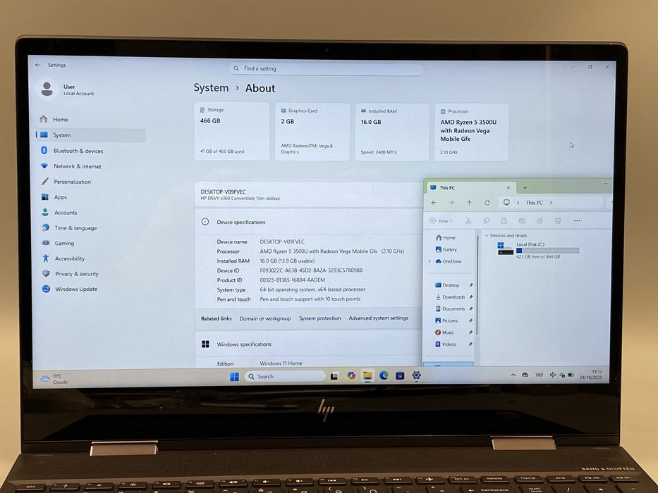 HP ENVY X360 15M-DS0011DX | AMD RYZEN 5 3500U | 500GB | 16GB RAM