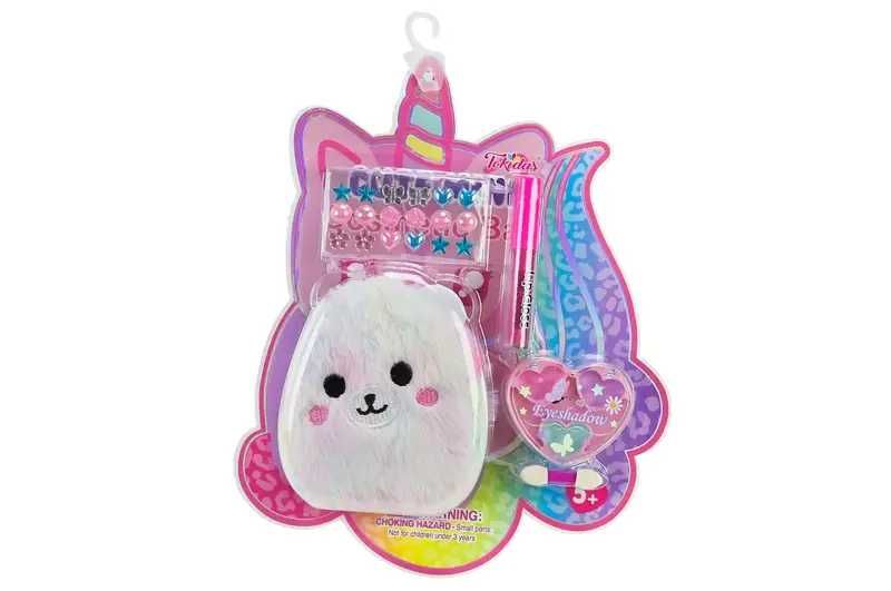 Набори дитячої косметики T086, T087: блиск для губ, тіні, брелок