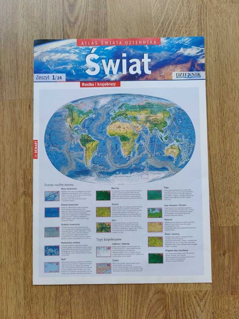 Atlas Świata Dziennika - Dziennik Polska Europą Świat 25 egz + dodatek