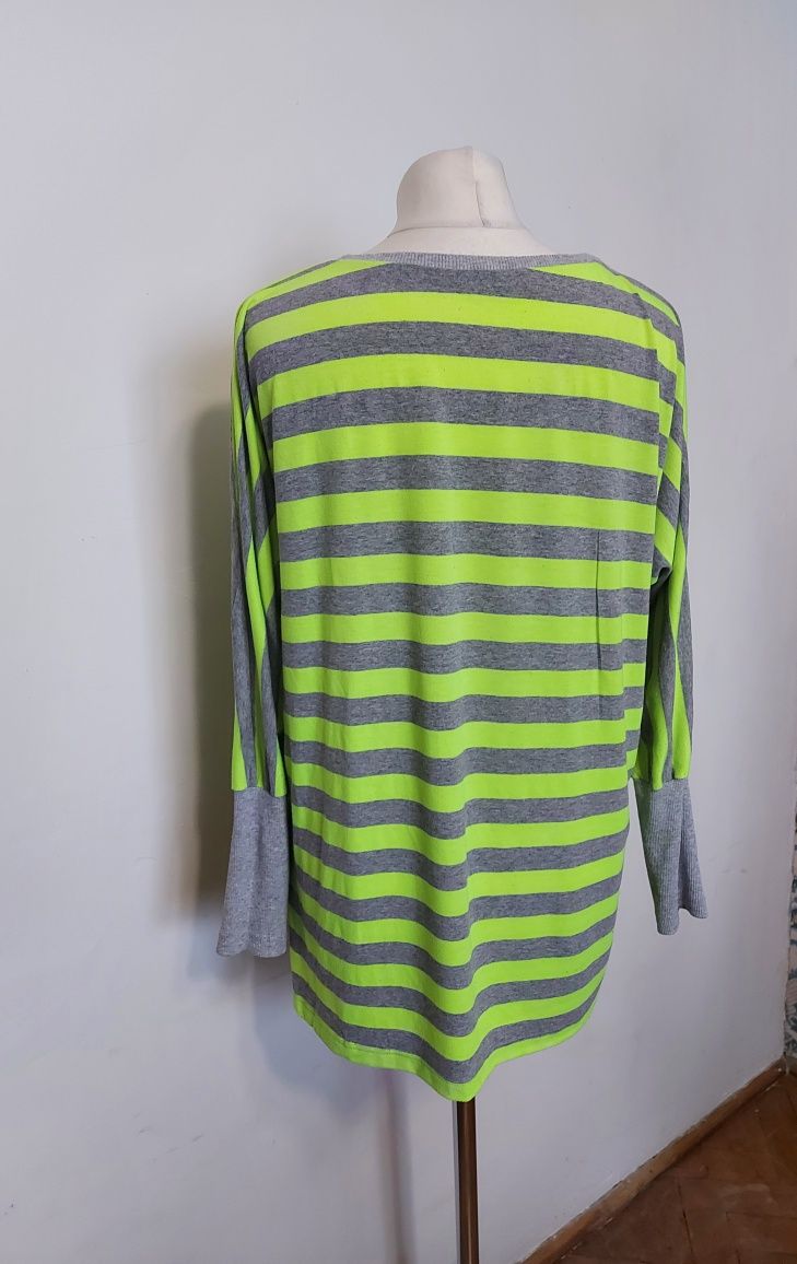 Bluzka damska paski neonowy żólty kolor rozmiar Uniwersalny Oversize