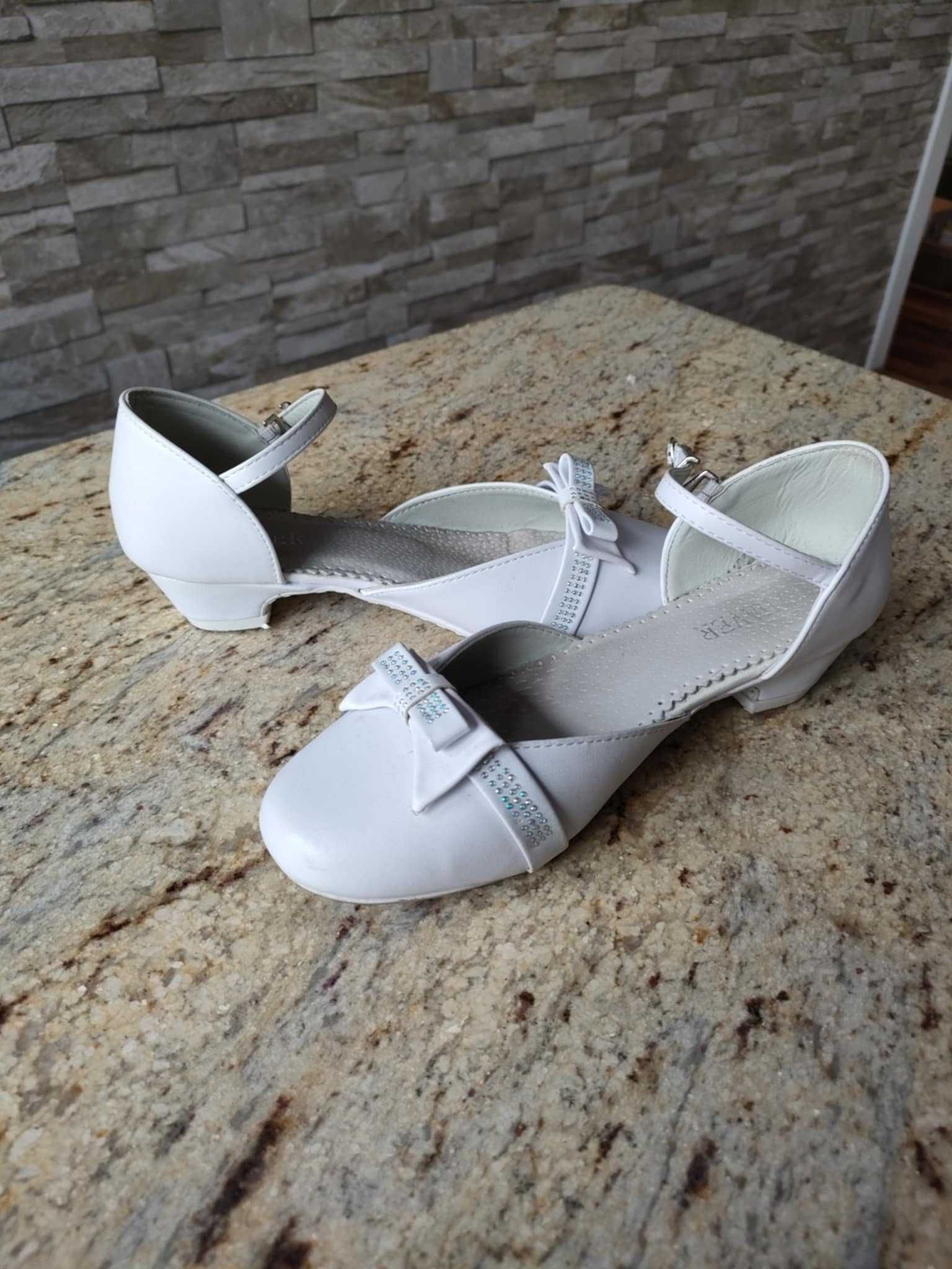 Buty białe komunia, wesele rozmiar 34