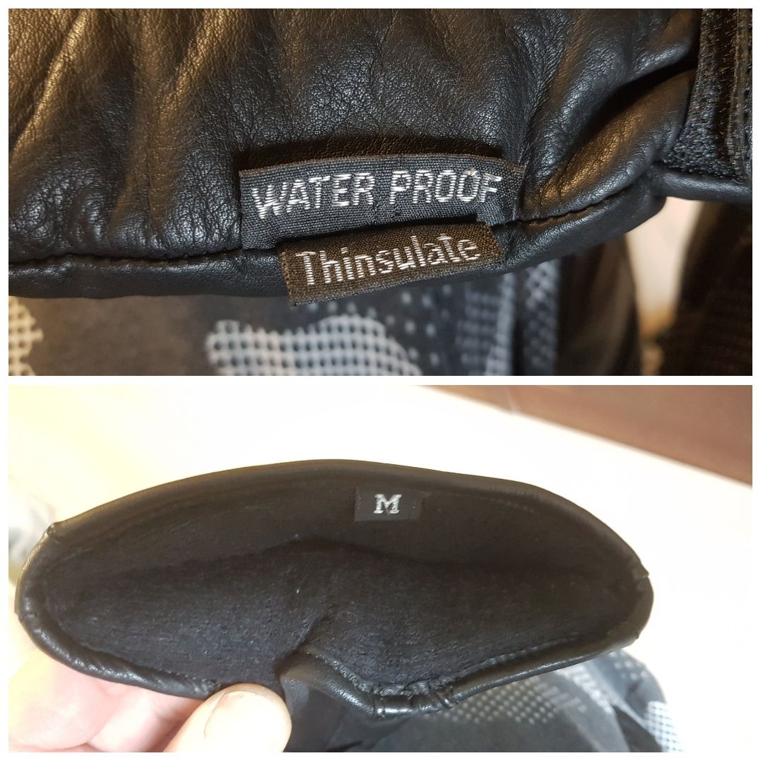 Мото-перчатки Thinsulate WaterProof (M) состояние,кожа,флис