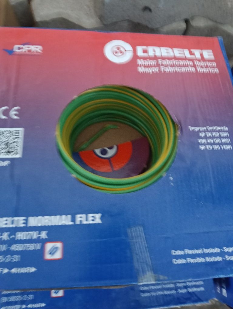 4 Rolos Fio eléctrico 6mm