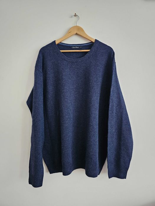 Granatowy sweter męski 100% wełna James Pringle r. XXL