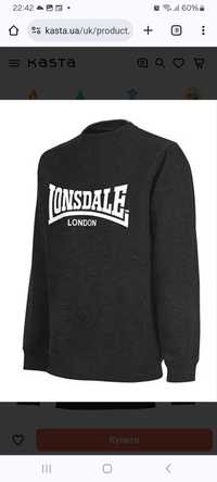 Толстовка Lonsdale Essential Crew Black светр чоловічий худі ОРИГІГАЛ