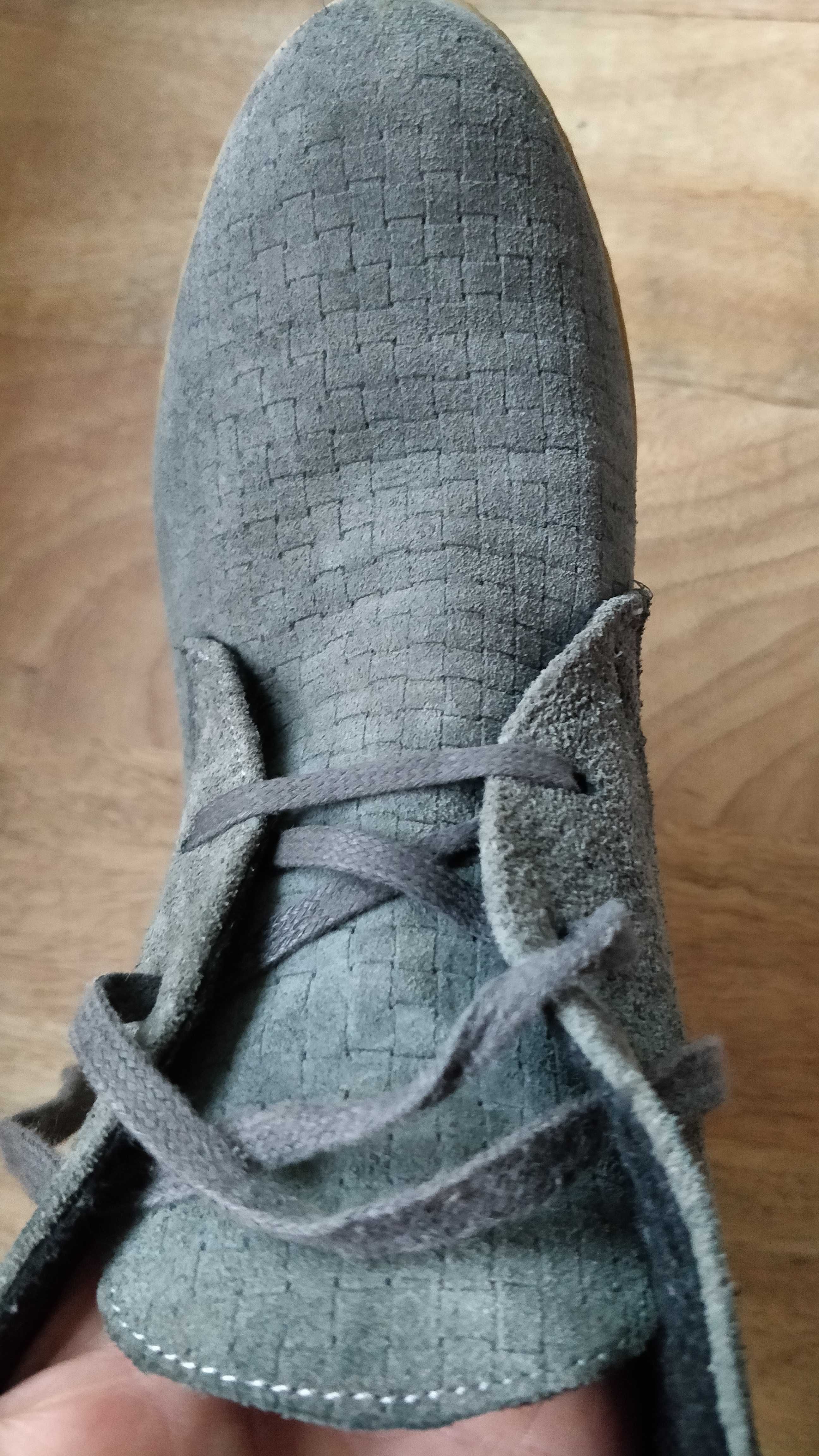 Botki na koturnie, szare, rozmiar 36
