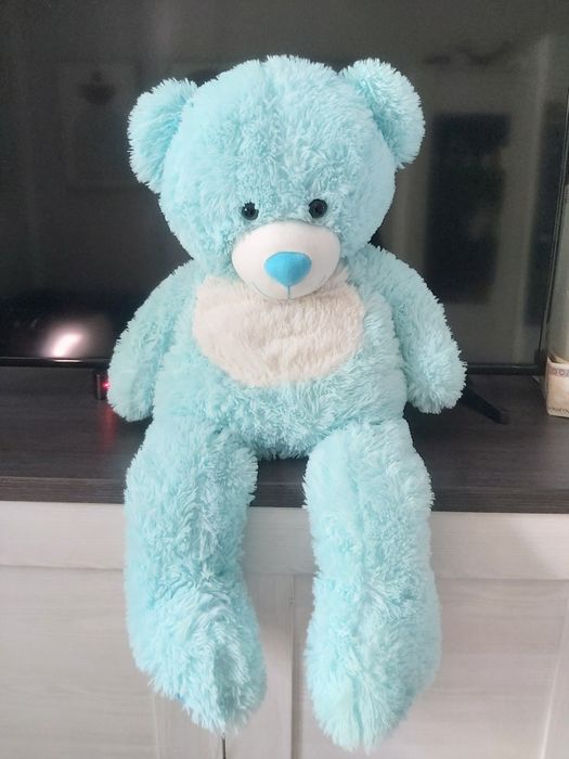 Duży miś maskotka duż misiek błękitny miś