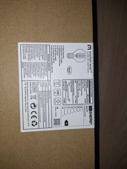 Żarówki MASTERY MART LED E27 G80 6 szt ciepła biel F vintage 4W 400LM