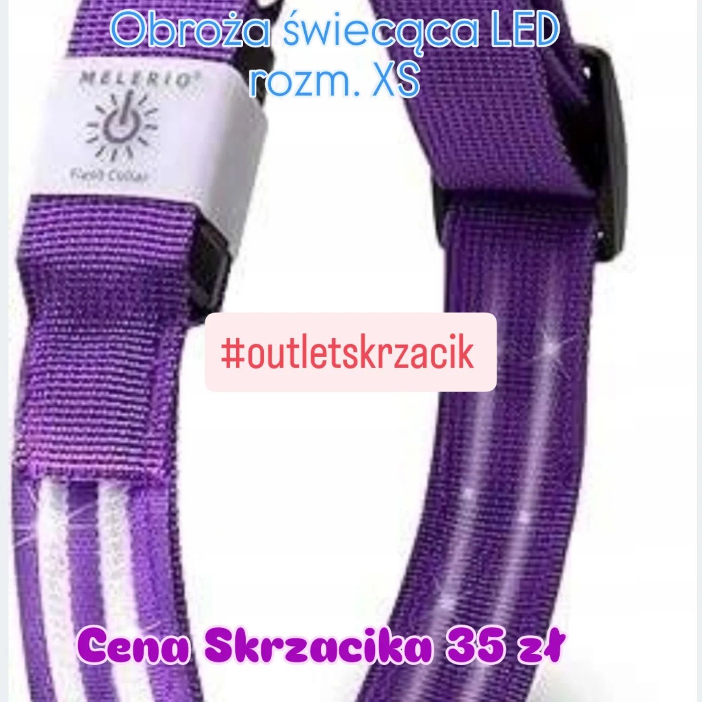 Obroża świecąca regulowana LED rozm.xs