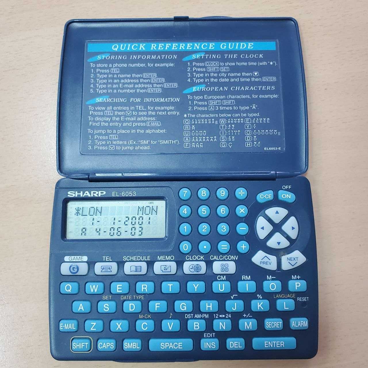 SHARP EL-6053 Електронний органайзер, калькулятор, записник, довідник