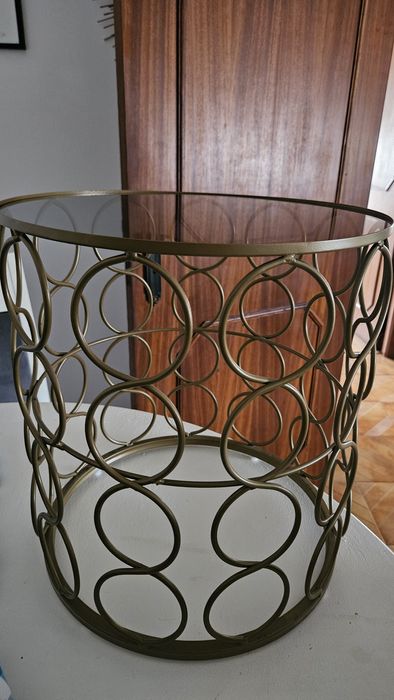 2 Mesas de Apoio Tampo Vidro