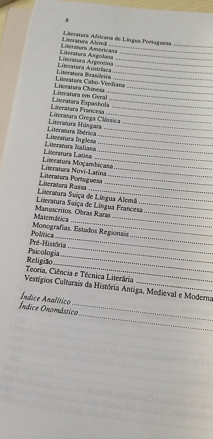 Bibliografia da Biblioteca Central da Faculdade de Letras de Lisboa.