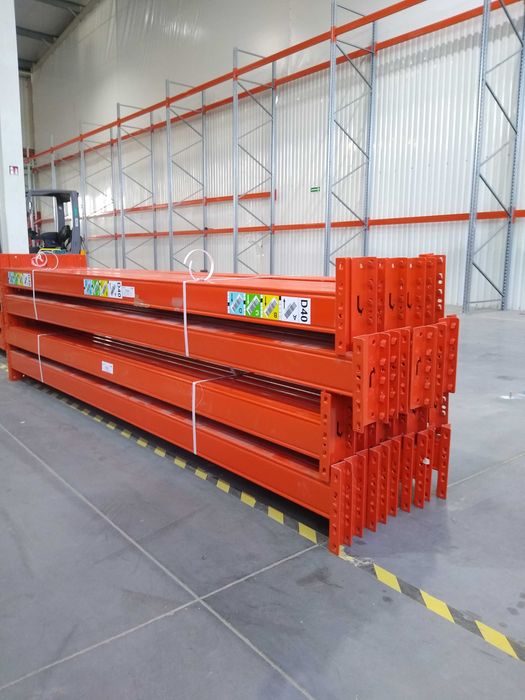Regały paletowe- 5m wys, belka 3x600kg,jak nowe, dostawa, montaż