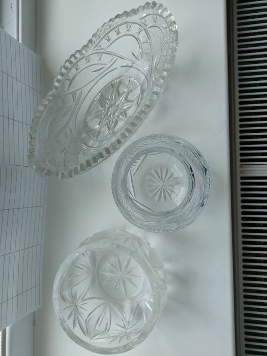 Салатники хрустальные киевского завода художественного стекла.