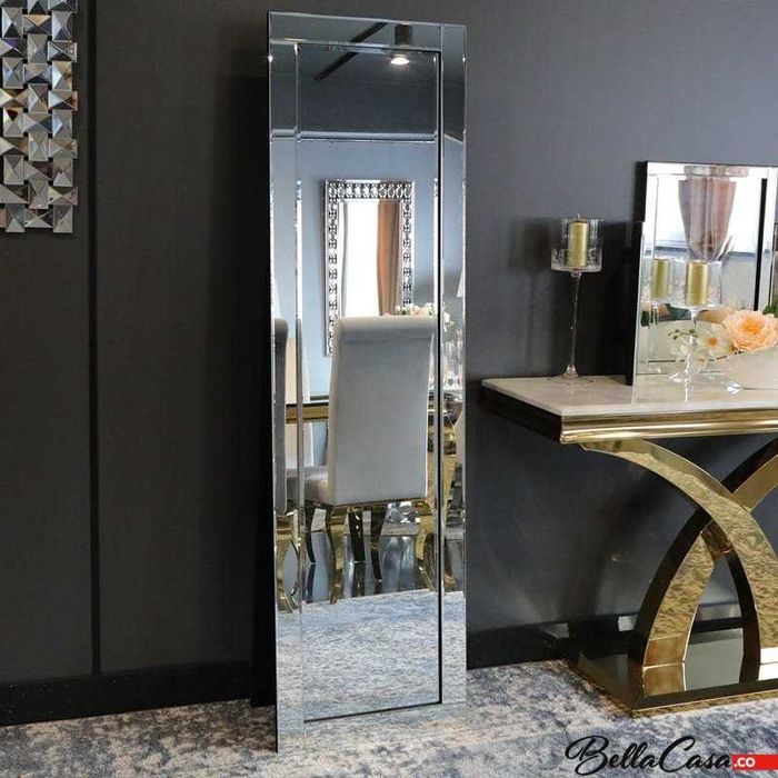 Lustro glamour stojące wiszące klasyczne z kryształkami nowojorskie