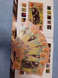 PWPW 9 banknotów Żubry i folder