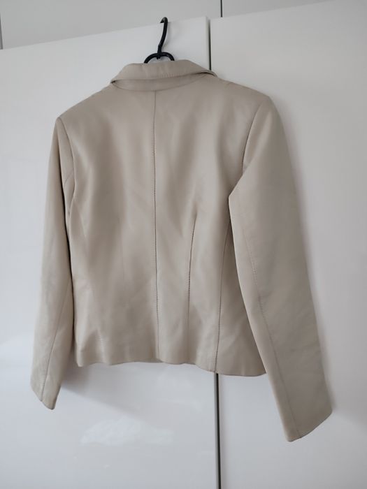 Marynarka kremowa skórzana M