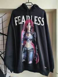 Bluza czarna z kapturem oversize league of legends katarina bershka M