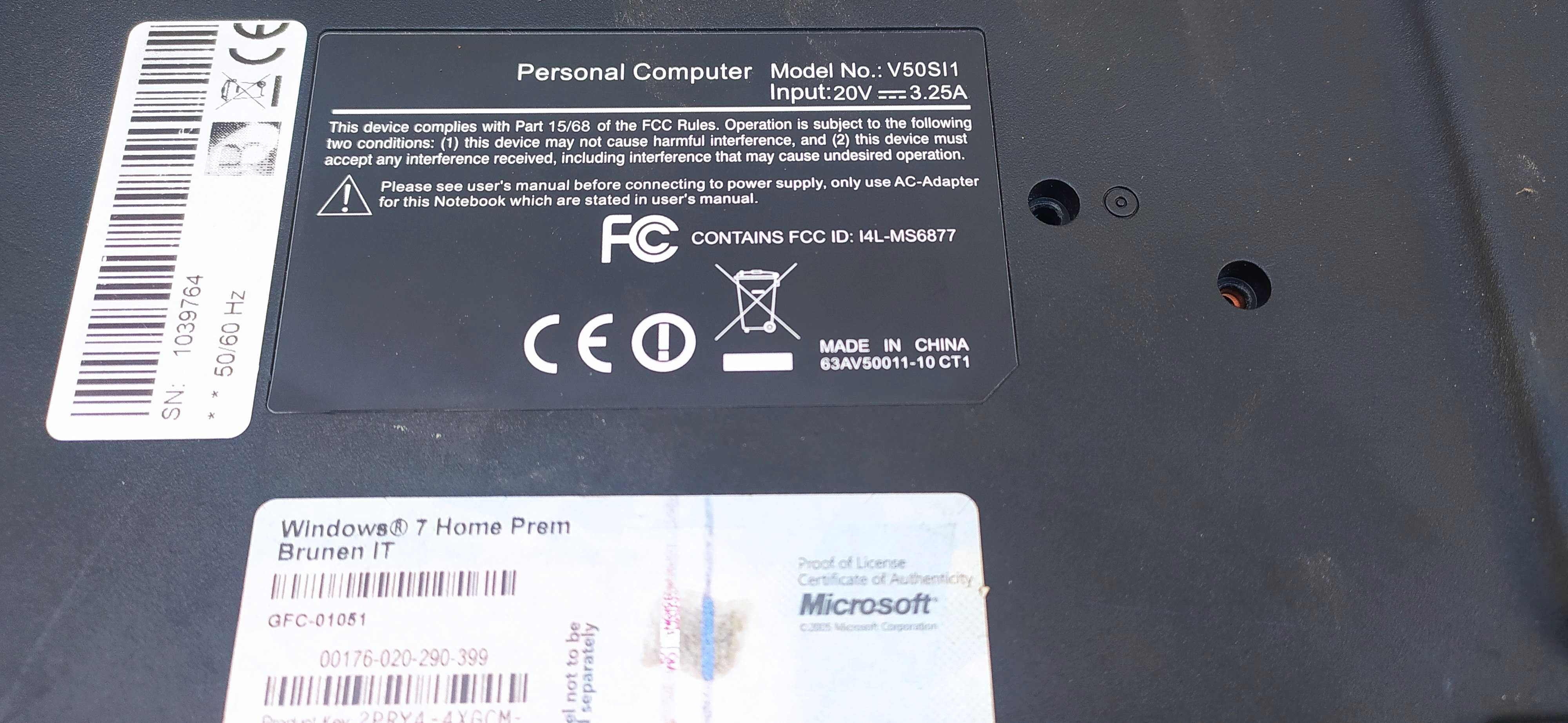 Laptop Personal Computer U50SI1