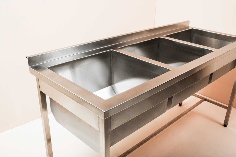Ванна миєчна (мийка) з нержавійки 3х секційна 1600х600х850