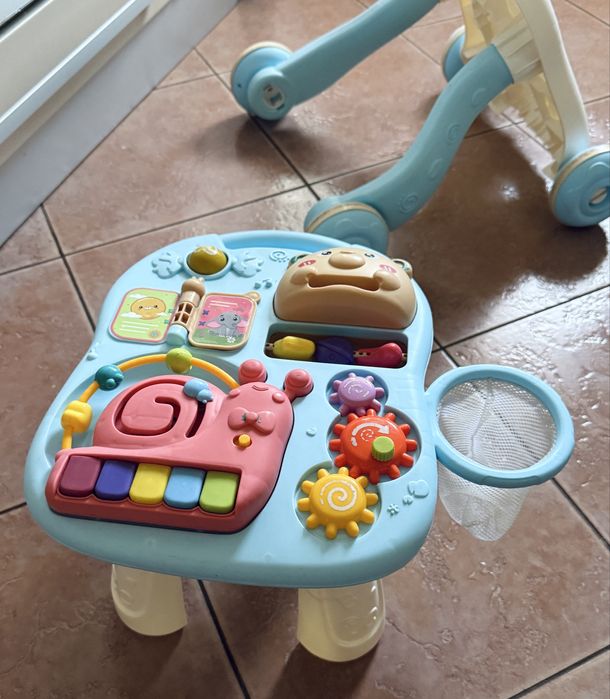 Дитяча Каталка-Ходунки-Ігровий столик 2в1