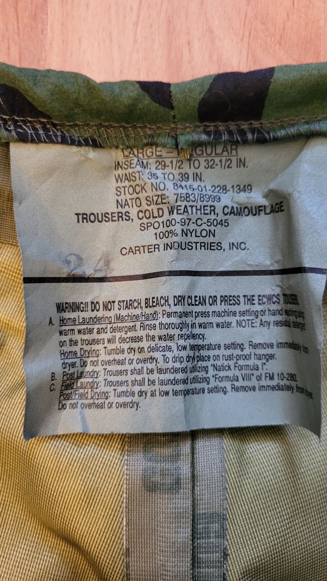 Spodnie gore tex woodland rozmiar L/R