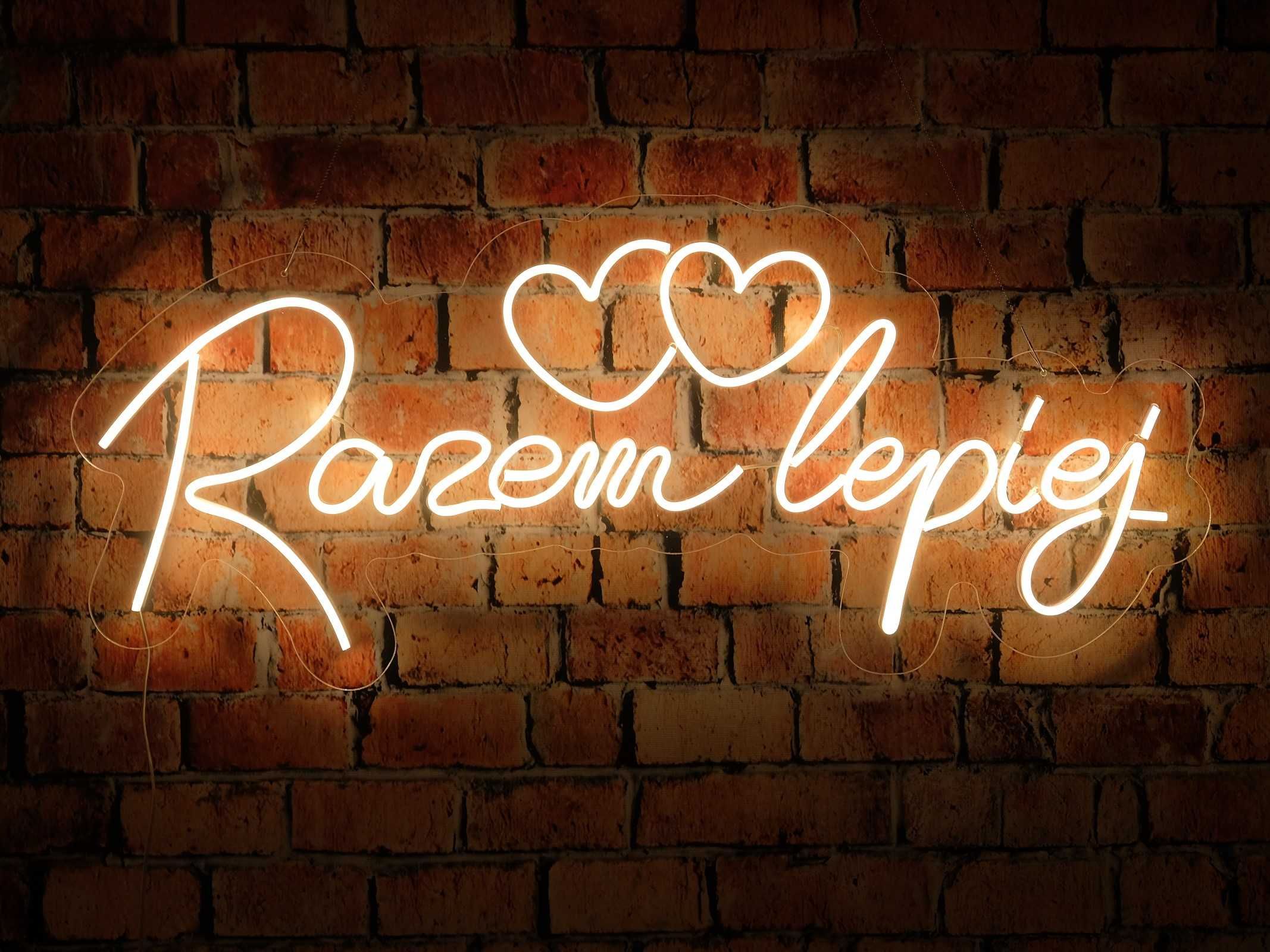 RAZEM LEPIEJ -Napis dekoracyjny NEON na Wesele Ślub Rocznice