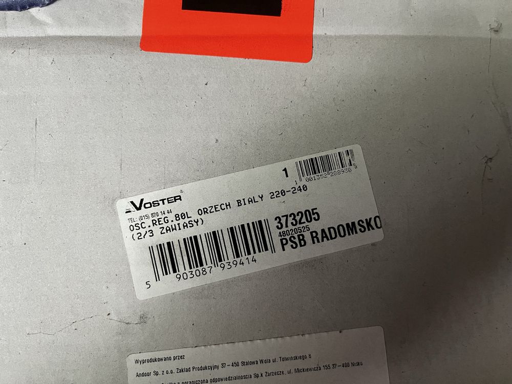 Oscieznica Voster 80l,regulowna,orzech bialy