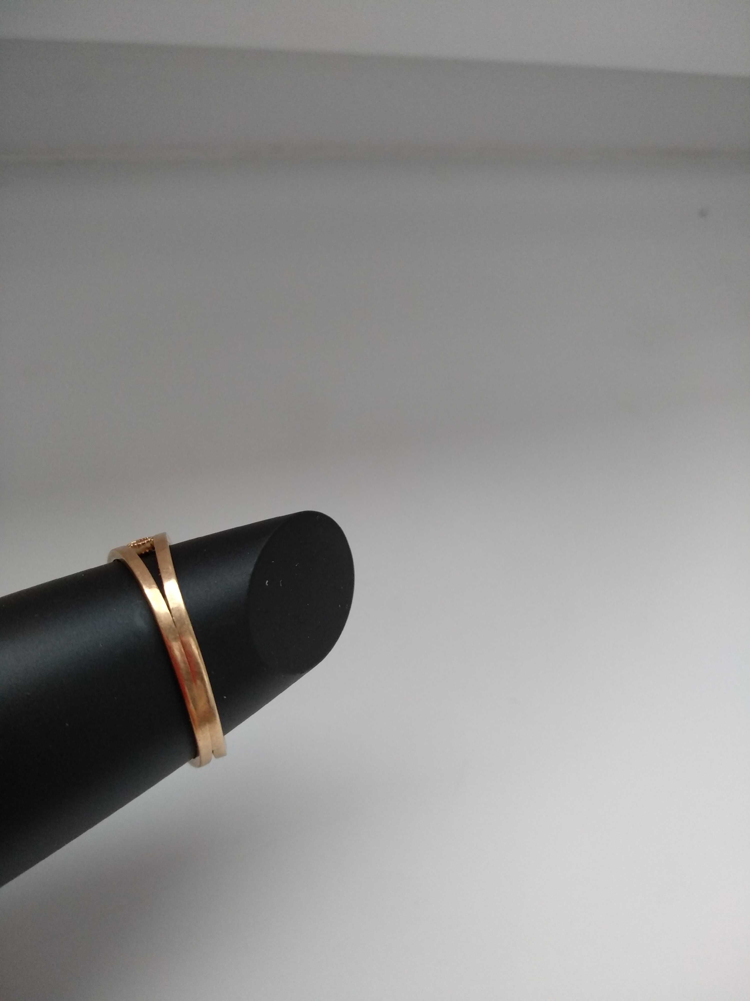 Pierścionek złoty 585 ażurowy filigran obrączka handmade