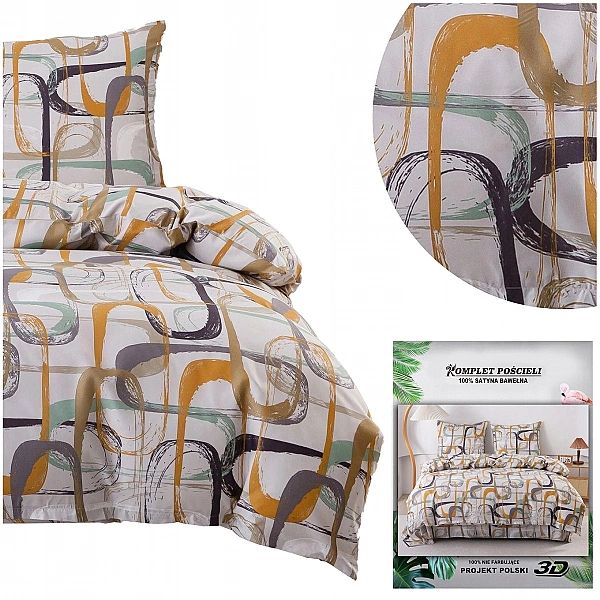 Pościel MARIA Poszewki 70x80 Komplet 160x200/3cz Satynowa Stylowa