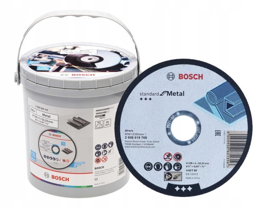 Tarcza Płaska 125*1.0*22 Do Metalu 100 Szt. W Pojemniku Bosch