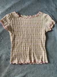 Sliczna bluzka damska handmade z krotkim rekawem