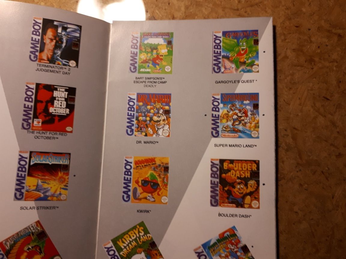 Publicidade oficial Nintendo Game Boy com jogos (novo, 1992, raro)