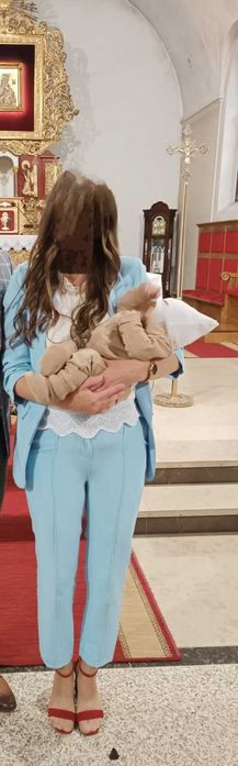 Garnitur damski błękitny rozmiar 38