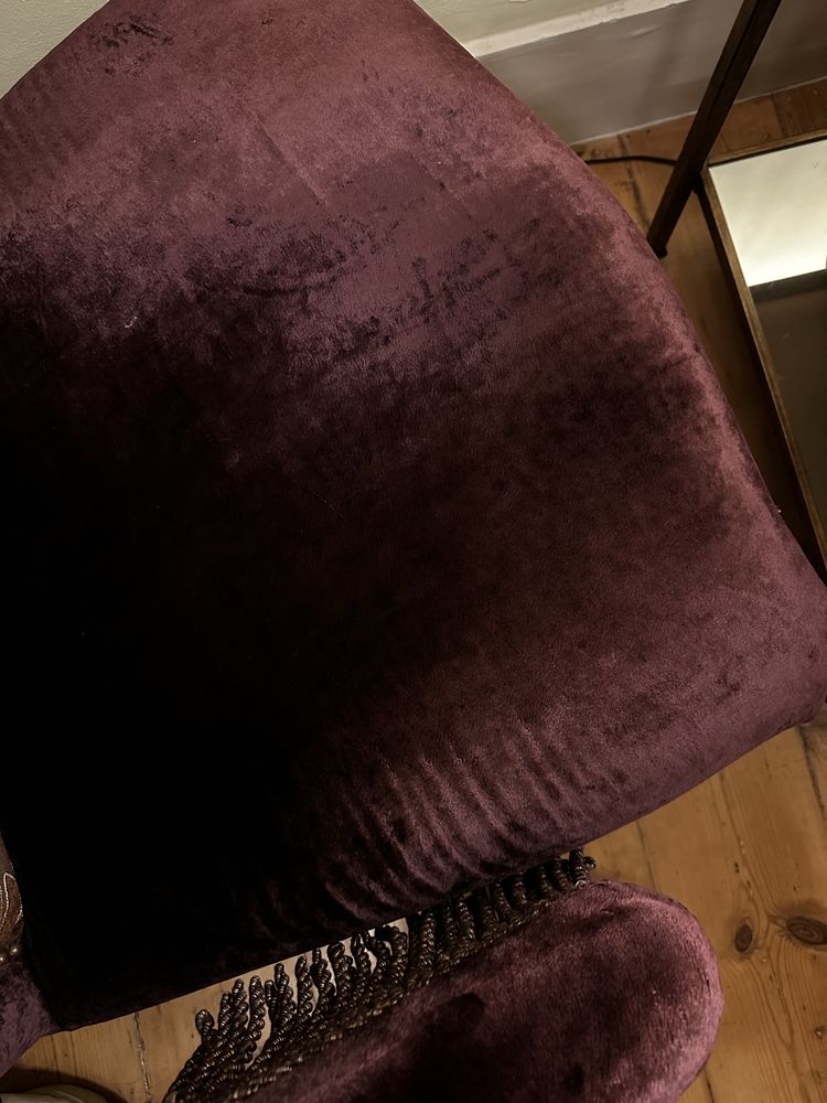 Cadeirão Luis XV - veludo roxo vintage
