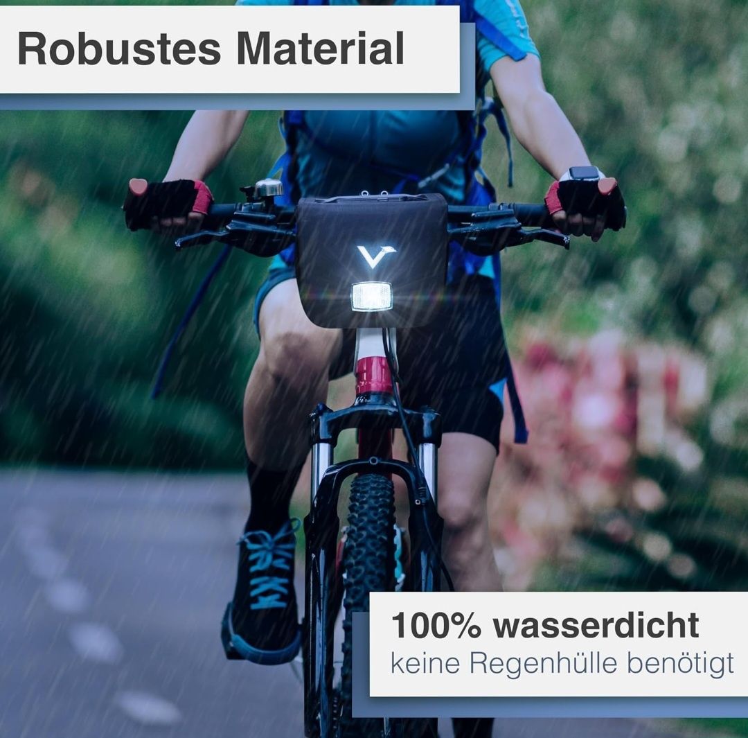 Valkental® - Wodoszczelna torba na kierownicę KLICKfix niebieska
