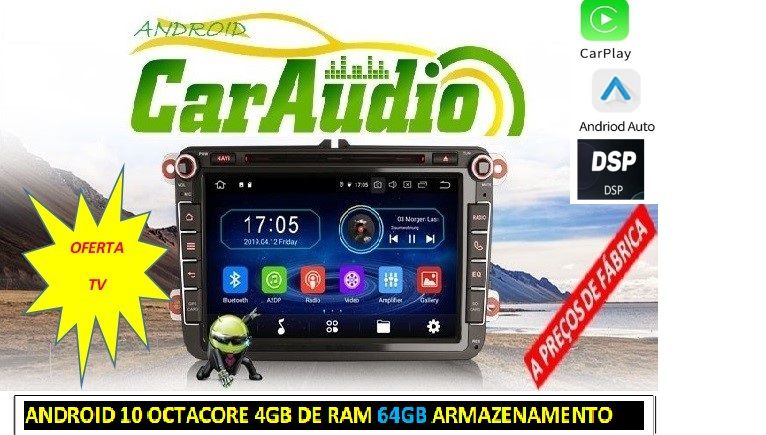 Auto-Rádio VW SEAT SKODA 2 din android 13 64GB dvd OctaCore