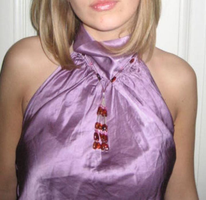 Naszyjnik bursztyn KOLIA bursztyn + kryształki Swarovski