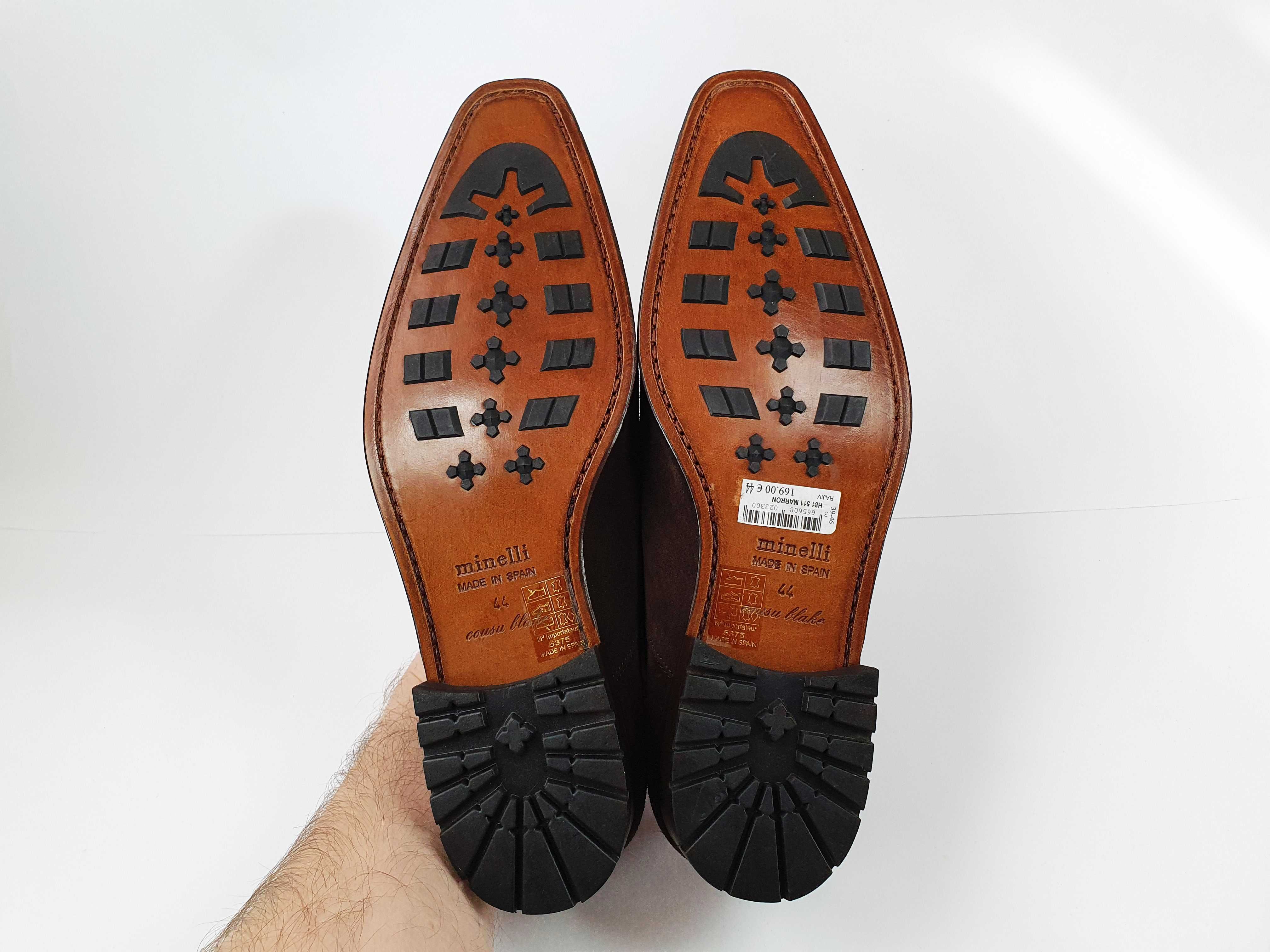 Чоловічі коричневі туфлі Minelli  мужские туфли 43 44 28 см