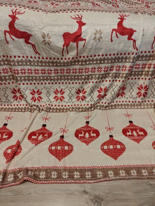 Koc świąteczny bożonarodzeniowy 150x200cm