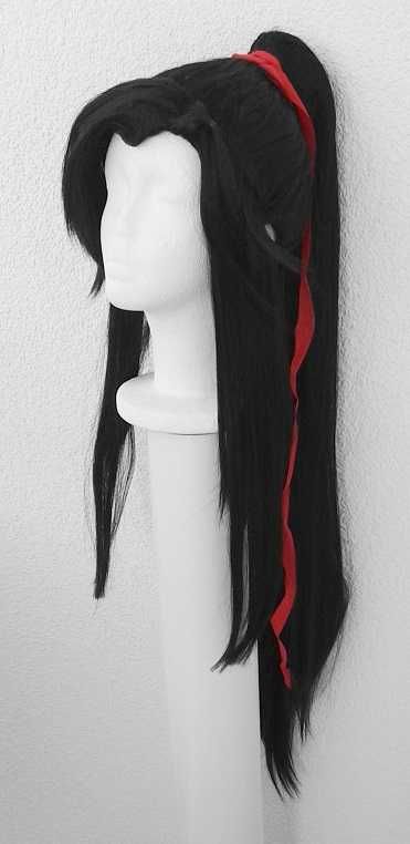 Czarna peruka z kitką długa cosplay wig Wei Wuxian z Mo Dao Zu Shi